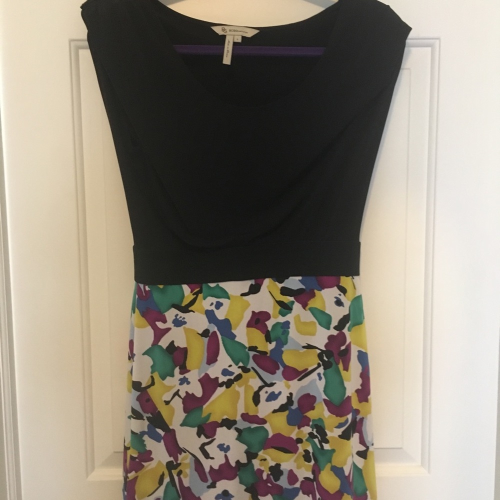 BCBG black multi colored dress